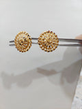 5 cents Singapore coin size circumference earrings not 916 gold. Indian screw. Code 888