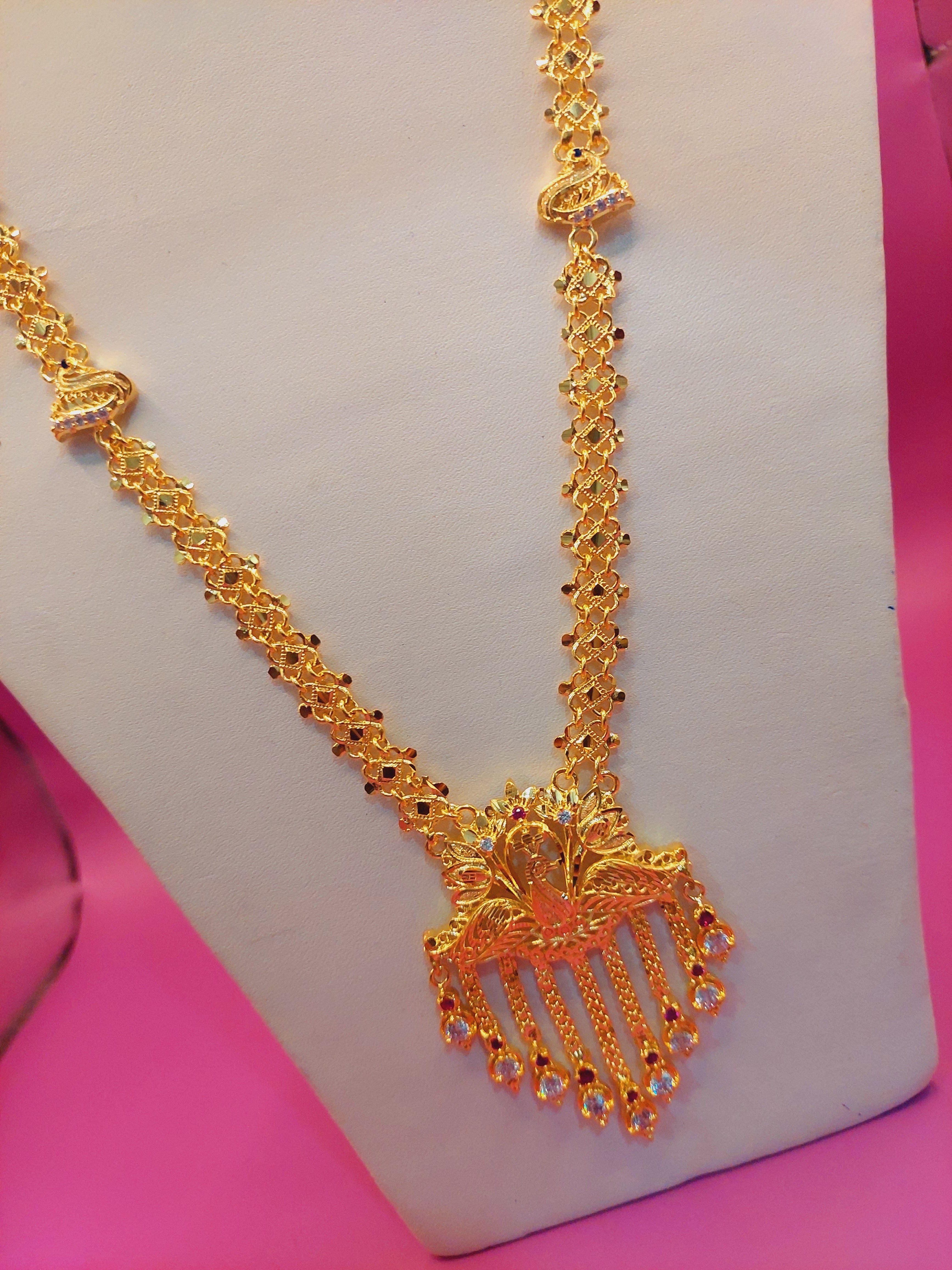 Code 744A, 28 inches length.peacock maalai. Function wear type of jewellery