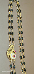 2 layer function wear faucet black beads with side brooch.