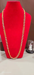 2 layer white pearls with zig zag cut chain.Not 916 gold.24k electroplating items made in Singapore.