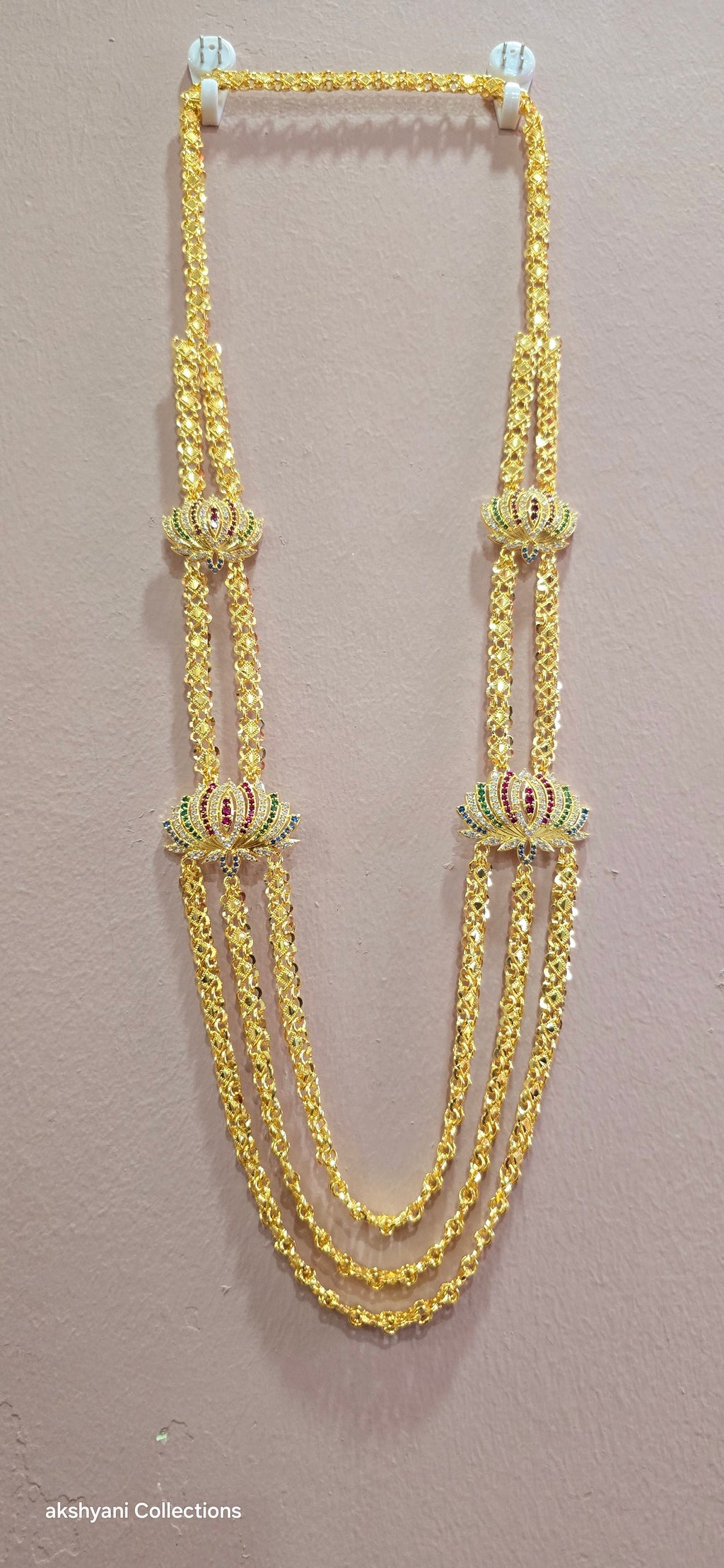 3 layer multi colour mugappu chain . NOT 916 GOLD.  FUNCTION WEAR