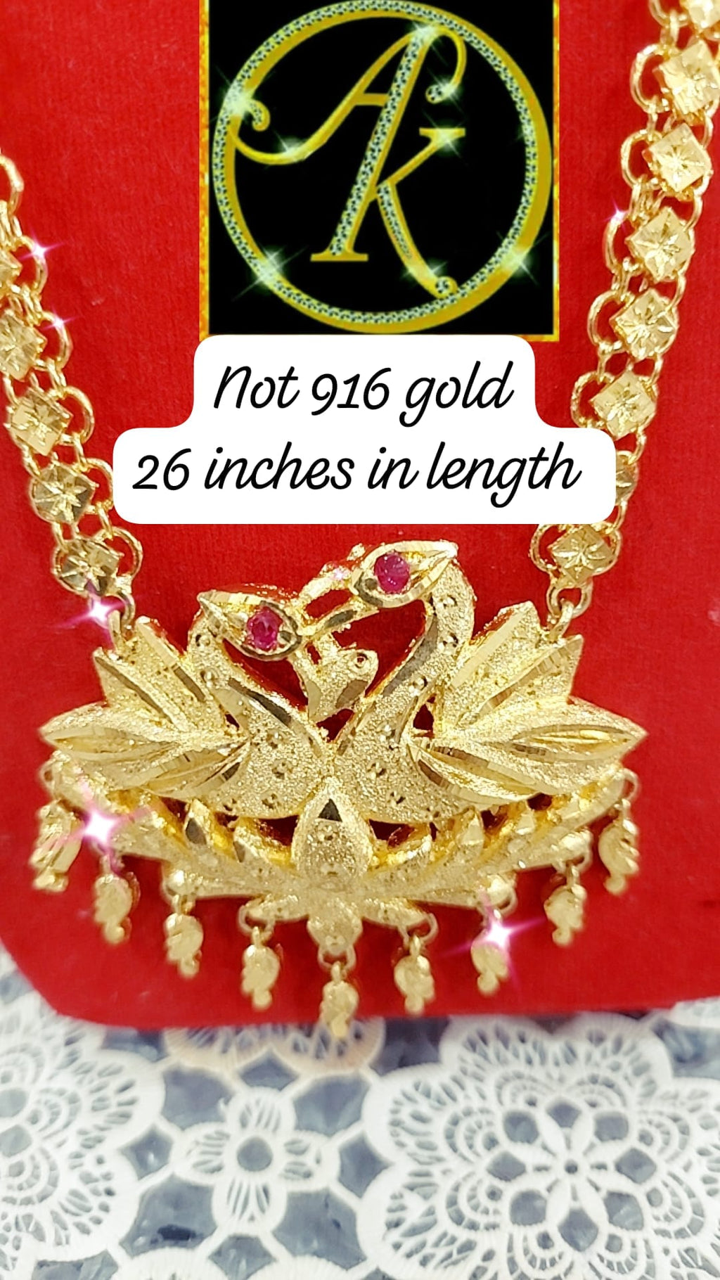 AOO1 Peacock gold maalai not 916 gold.